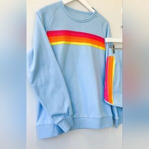 The Cozy Crew Set Sweater+Shorts  Blue Small,Med,Large NWT$120